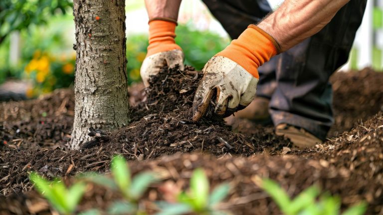 how to mulch around a tree
